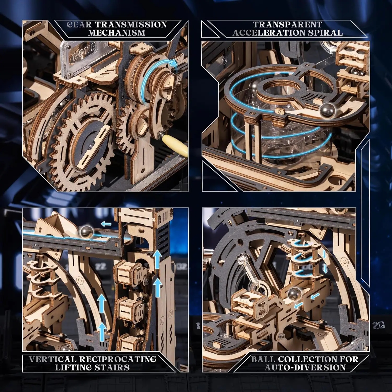 【ROKR】機巧次元 - 3種セット ROBOTIME 偵察・ビートル【MI02】ROKR 機巧次元シリーズ（組立