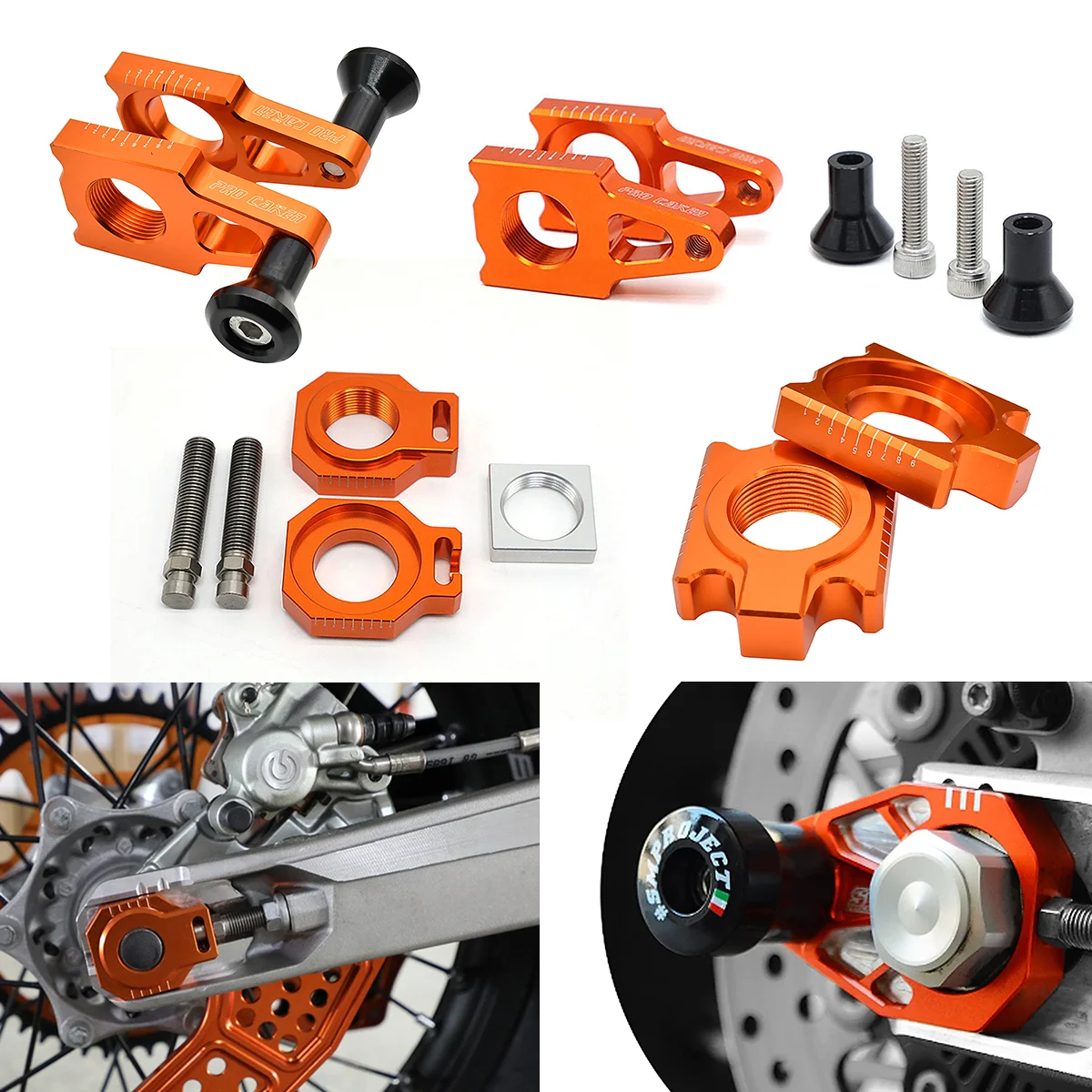 

CNC Billet 25mm Rear Axle Blocks Chain Adjuster For KTM SX SXF XC XCF 125-450cc 2013-2020 For Husqvarna TC FC TX FX FS 2015-2020