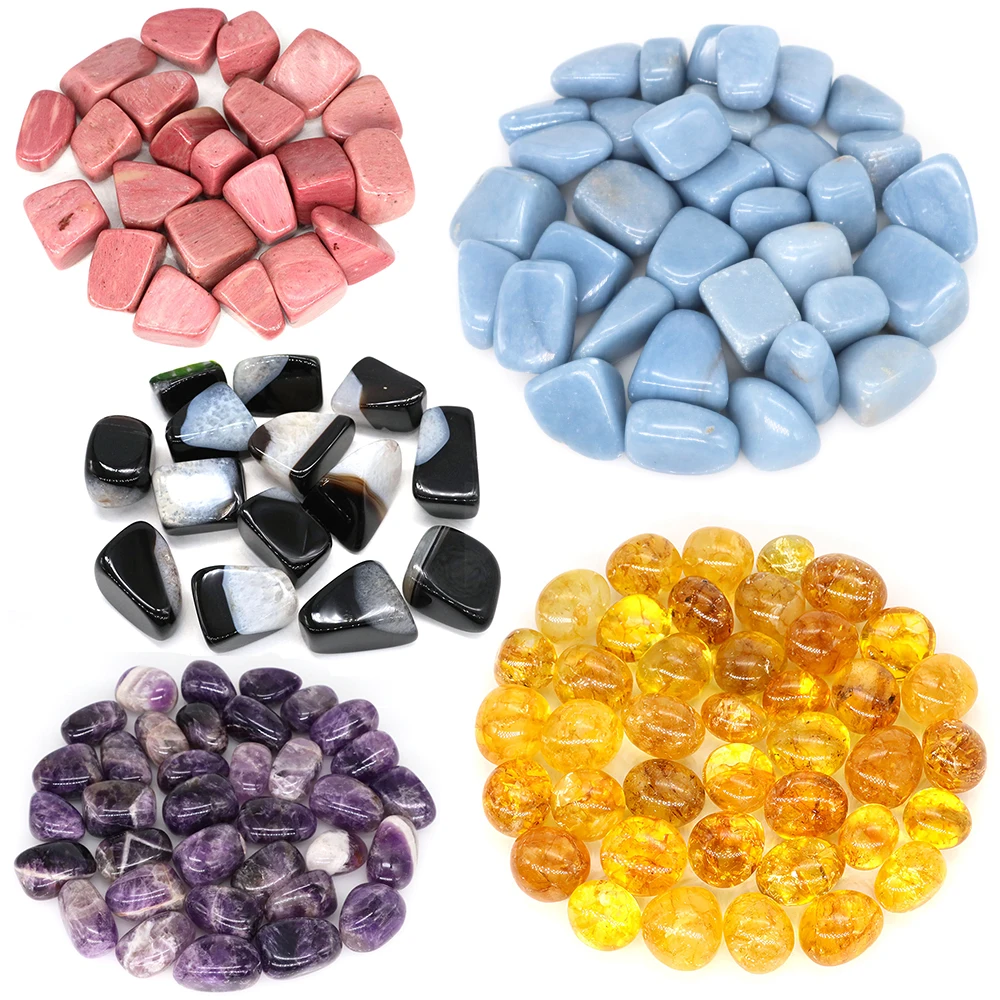 Crystal Stone Ornament Natural Rose Quartz Amethyst Tumbled Gravel Irregular Polishing Mineral Specimen Reiki Healing Aquarium Home Decor