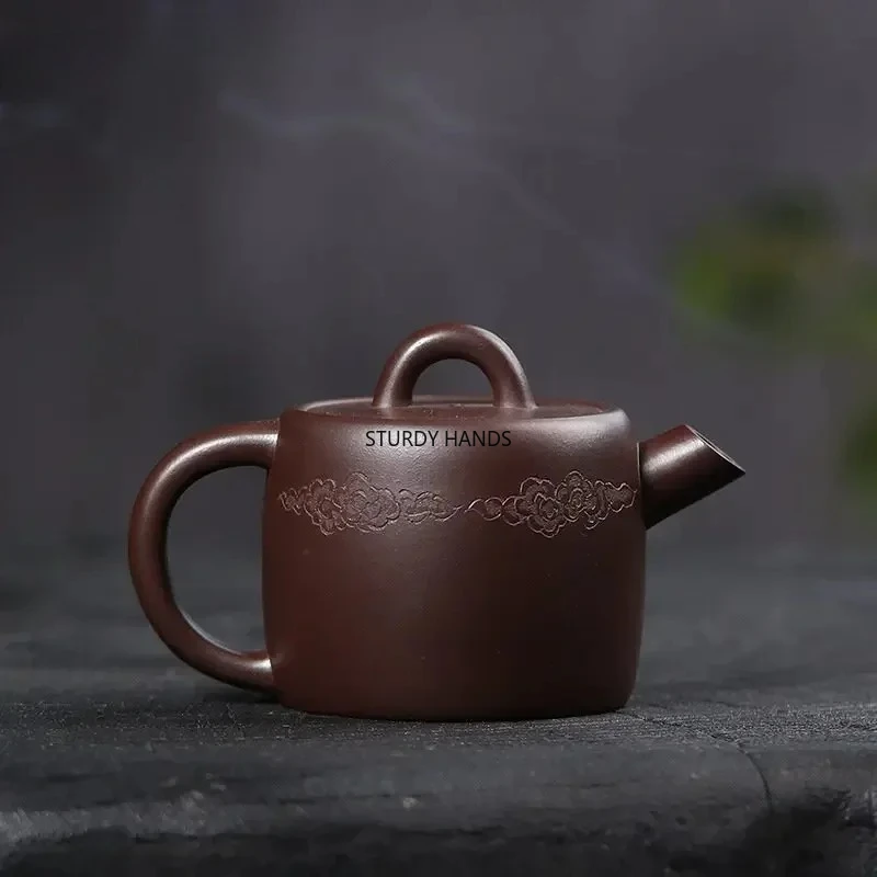 160ml Yixing purple clay teapot, raw mineral old purple clay beauty tea infusion pot, Chinese Kung Fu tea set