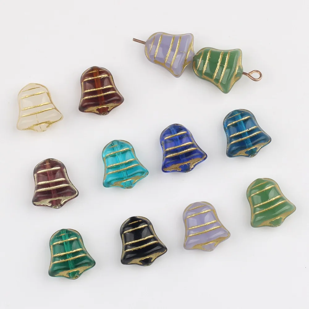 10 teile/los 12 MM Tschechische glas vintage glocke-förmigen perlen perlen Anhänger Charms für Halskette Armband Schmuck Diy Zubehör