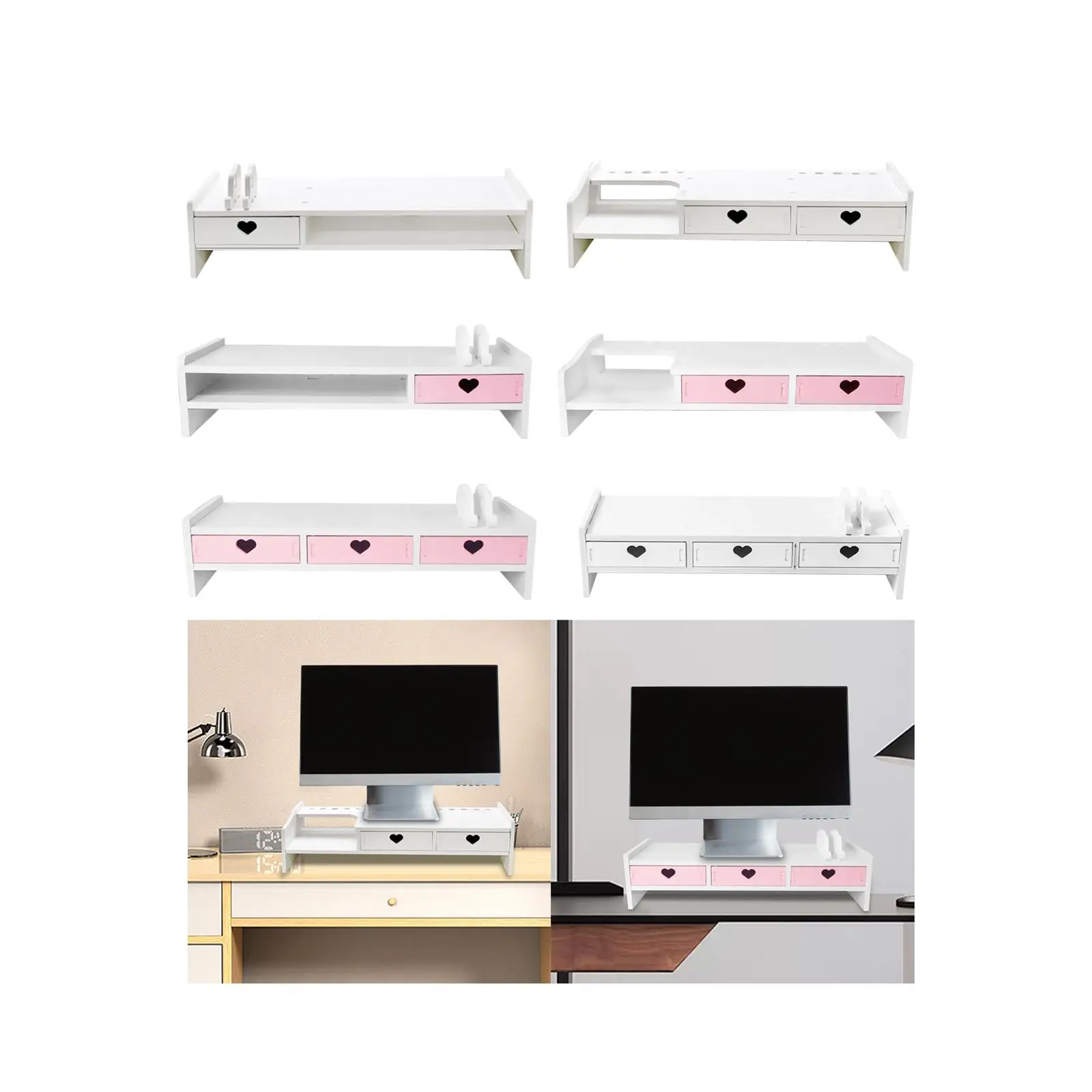 Computer Monitor Stand Display Heightened Shelf Student Office Desktop Keyboard Storage Computer Workstation Organizer - AliExpress 15