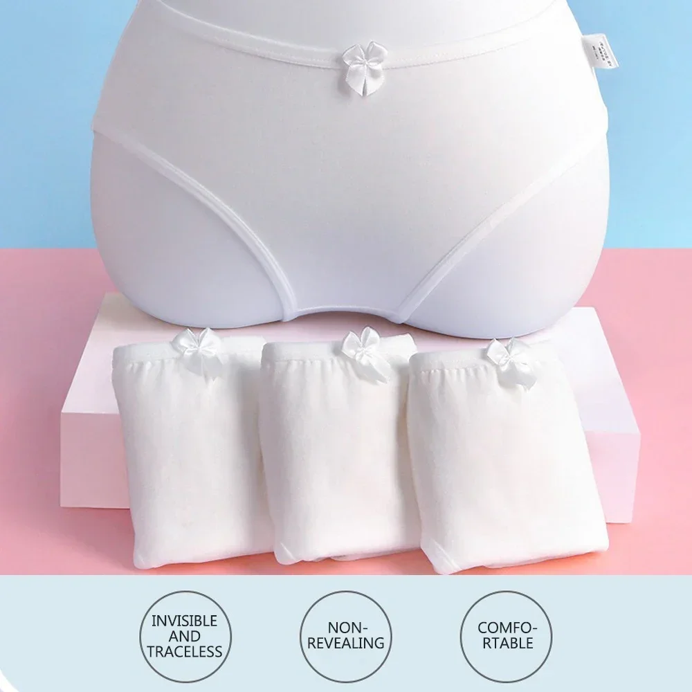 3PCS Girls Cotton Panties Soft Antibacterial Solid Underwears Children's Pure White Underpants Kids Breathable Briefs For Kids