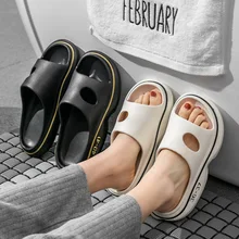 

Summer Men Outside Slippers Quick Dry Casual Shoes Beach Sandals Non-slip Platform Women's Slides Hole Mules Bathroom Flip Flops