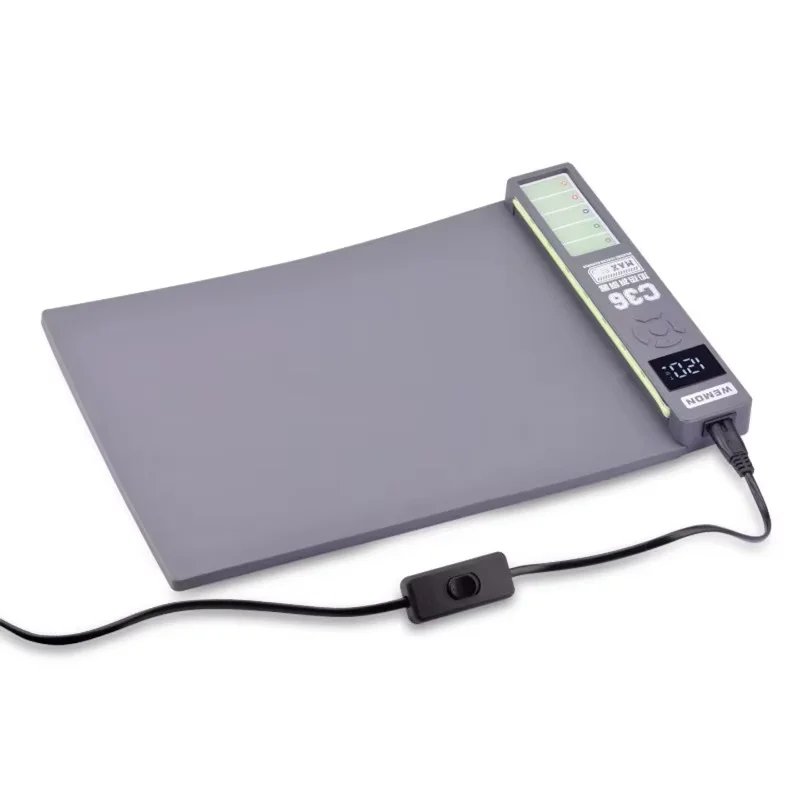 WEMON C36 300W 디지털 가열식 스크린 분리기 빠른 가열 30-135 ° C for 모바일폰에는 먼지 제거 램프 및 나사 정리 도구가 포함되어 있습니다.