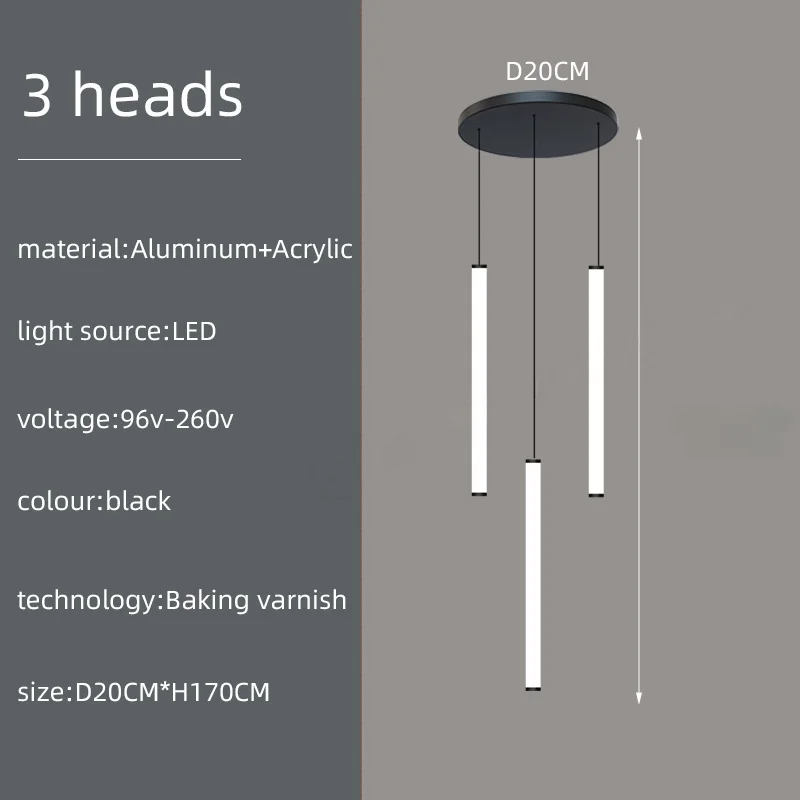 LED post-modern ev iç aydınlatma avizesi, tavan merdiveni, alüminyum parlaklık, spiral sarkıt lamba