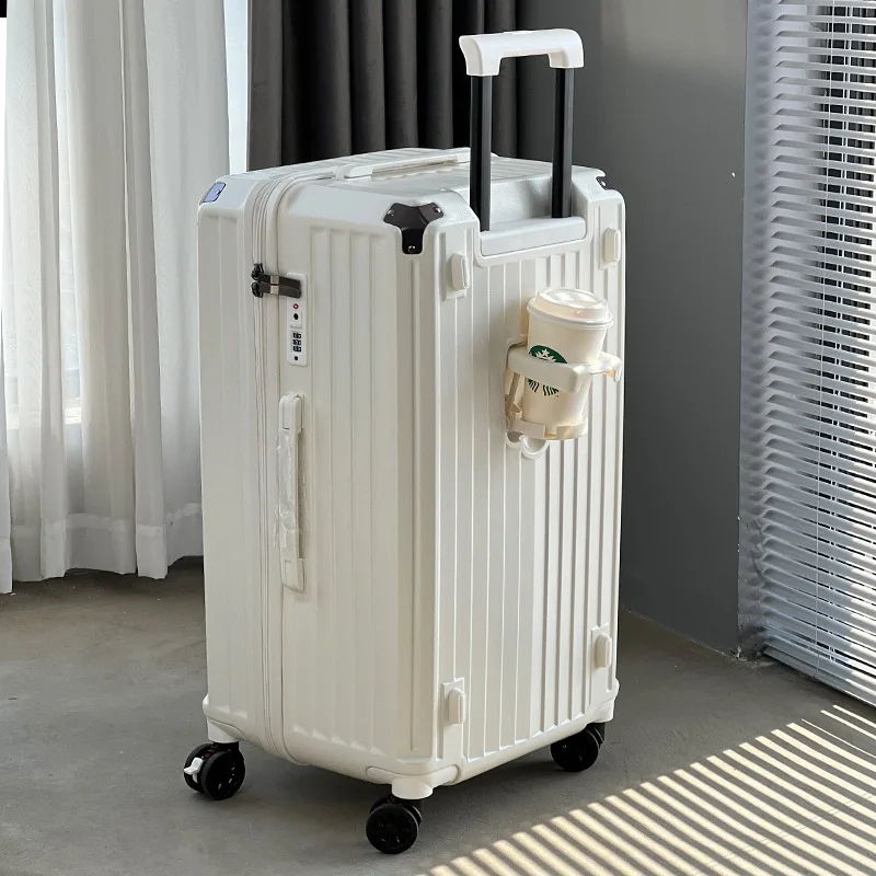 Travel suitcase with wheels Carry-on suitcase koffer trolley coach bag mala de viagem With cup holder Large capacity