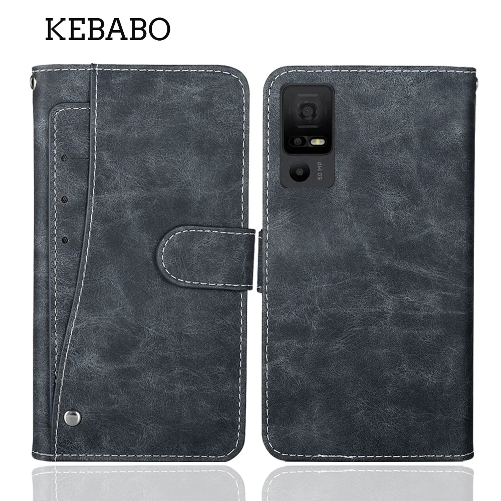 Portafoglio In Pelle Tcl 40 Nxtpaper 5G Custodia 6.6 "Fashion Luxury Protective Personalizza Cover Phone Vintage Book Style