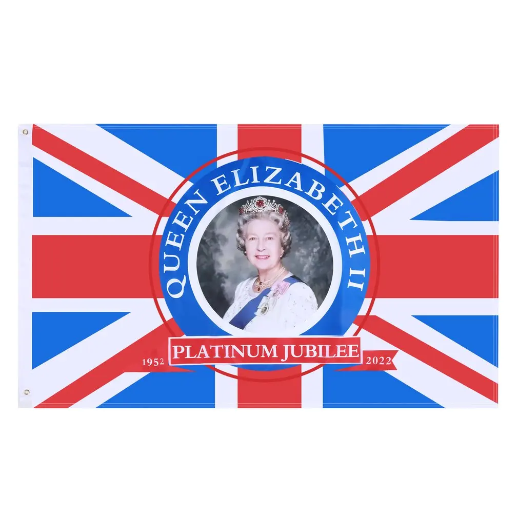 Bandiera Elizabeth Ii The Queen Platinum Jubilee 70Th Anniversary British United Kingdom Flag Street Party Souvenir 90*150Cm