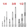 1/4 3/8 1/2 Socket Ratchet Wrench Extension Bar 50/75/100/125/150/250mm Long Bar Steering Sleeve Connecting Rod Accessories 2