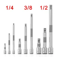 1/4 3/8 1/2 Socket Ratchet Wrench Extension Bar 50/75/100/125/150/250mm Long Bar Steering Sleeve Connecting Rod Accessories 2