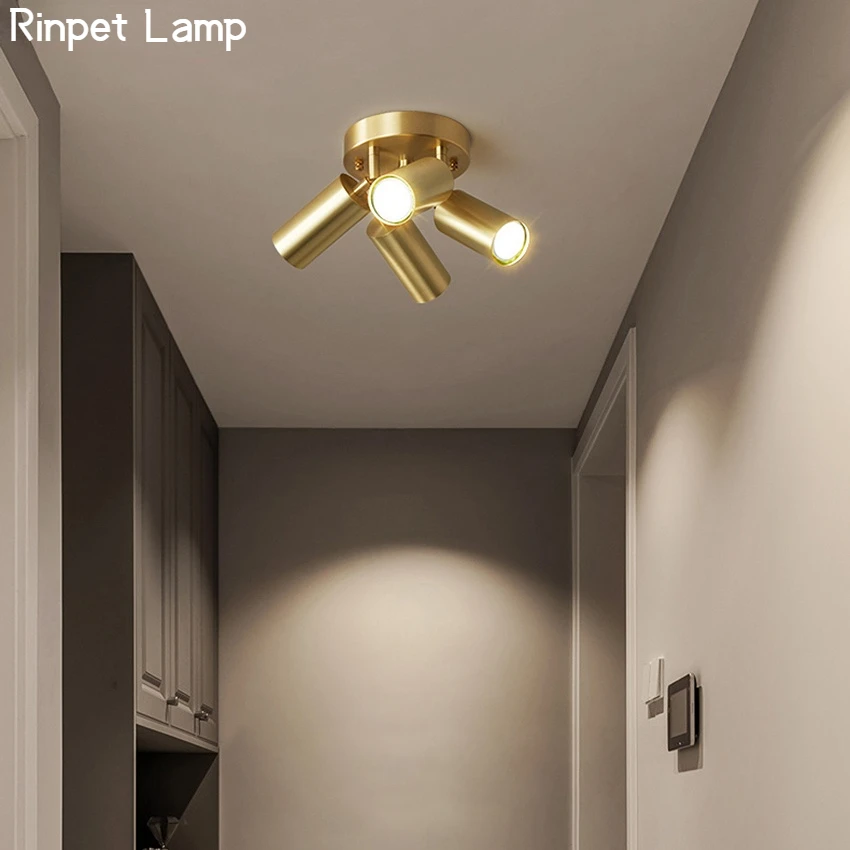 

Modern Led Ceiling Lamp Light Luxury Nordic Minimalist Gold Adjustable Spotlight Aisle Restaurant Decoration Ceiling Lamp