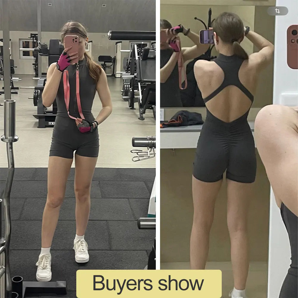 Women's Backless Zipper Yoga Jumpsuit 6