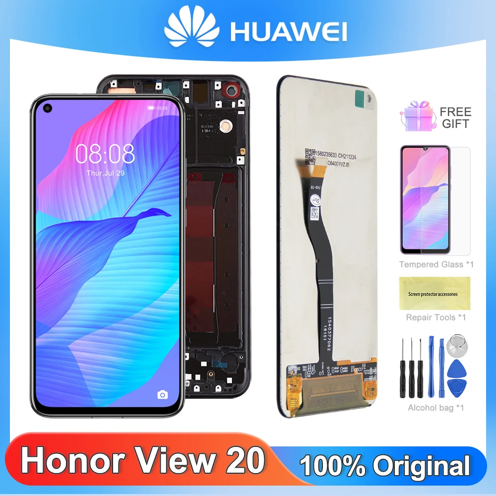 

6.4" Original Display For Huawei Honor View 20 Lcd Display Touch Screen Digitizer Assembly Parts For Honor View20 AL10 TL10 L29