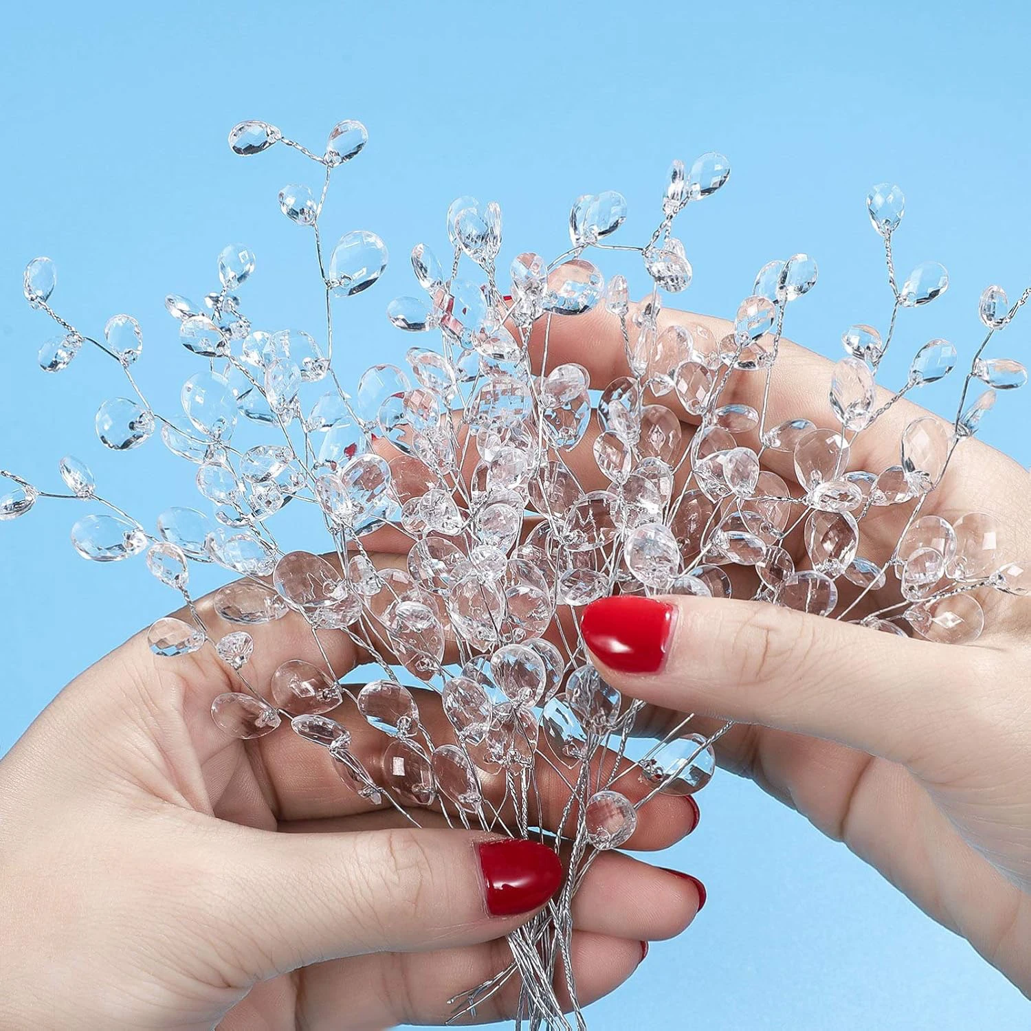 Artificial Crystal Acrylic Water Droplet Handmade Wedding Bridal Bouquet Table Vase DIY Gift Art Wall Decorative Accessory Props