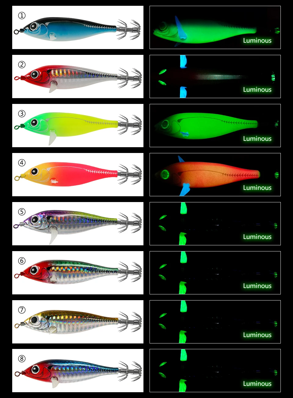 Schwimmende Tintenfisch Jig 6g 73mm 10g 90mm Leuchtende Garnelen Angeln Lockt Schwimmende sutte Webfoot Octopus tintenfisch angeln werkzeug – Detail 5
