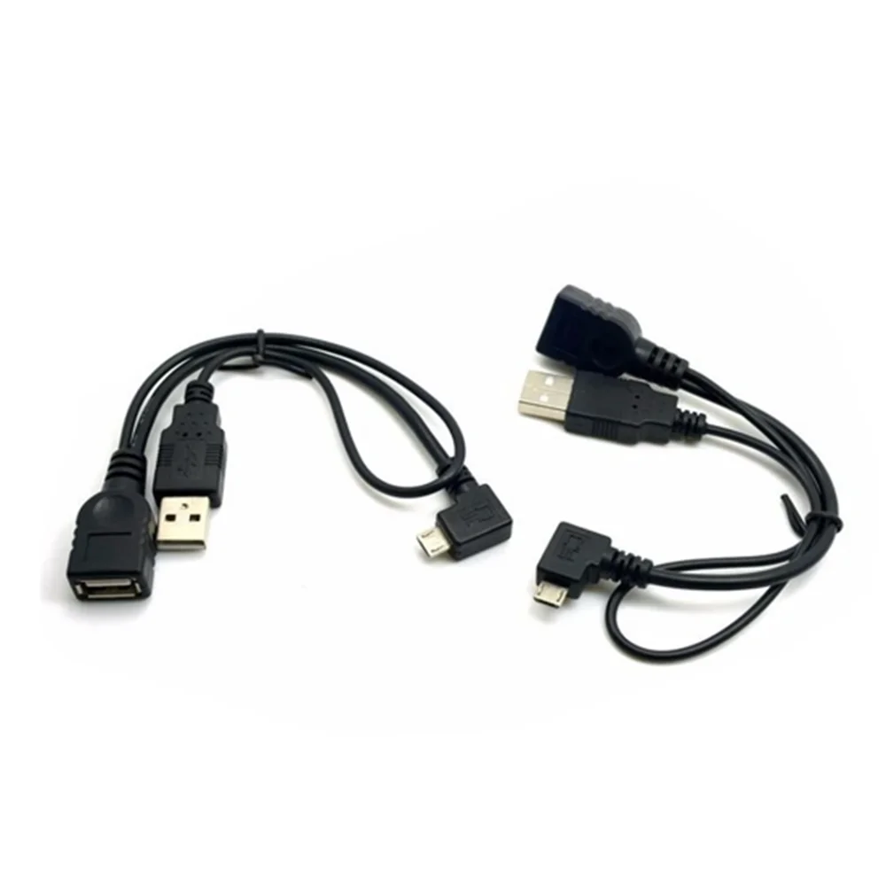 Adaptador OTG Micro USB En ángulo De 90° Con Puerto De Alimentación, Compatible Con Android Para Conectar Periféricos