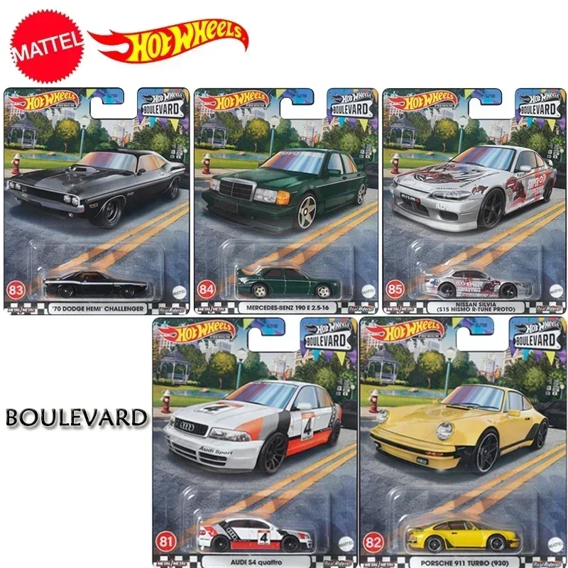 

Original Hot Wheels Premium Boulevard Car Model Alloy 1/64 Real Riders Audi 911 Turbo Nissan Silvia Toys for Boys Automobile Set