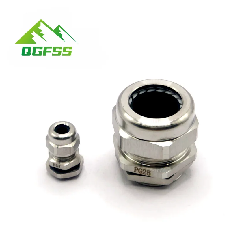 Waterproof Cable Gland 304 Stainless Steel Glands IP68 PG7 PG9 M12 M16 Metal Joint PG13.5 M20*1.5 Cable Fixing Seal Joint 1Pcs cable gland