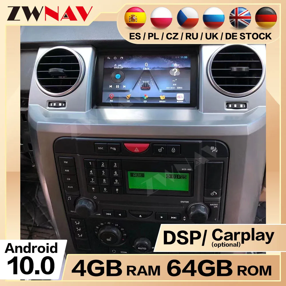 

Android Screen For Land Rover Discovery 3 2005-2009 Car Auto Radio Multimedia Stereo Carplay Bluetooth DSP GPS Navigation Audio