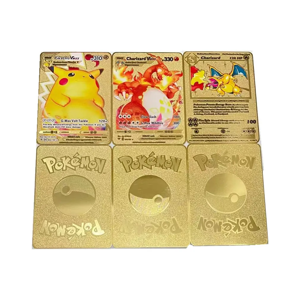 Cartes Pokémon Or Argent Vmax GX pour Enfants, Charizard, Pikachu, Rare  Collection, Battle Trainer Card Box, Jouets Cadeau, Nouveau, 11-55Pcs