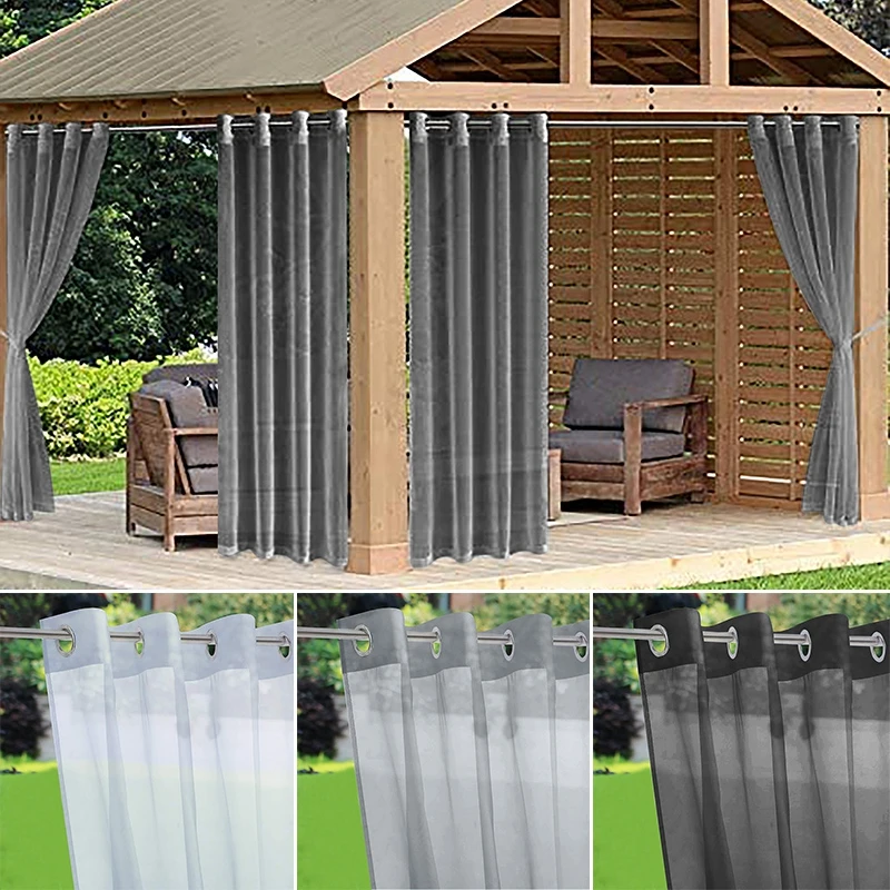 1pc Outdoor Gazebo Sunshade Curtain Waterproof Windproof Drape For Patio Porch Pergola Terrace Privacy Sunshading Cloth
