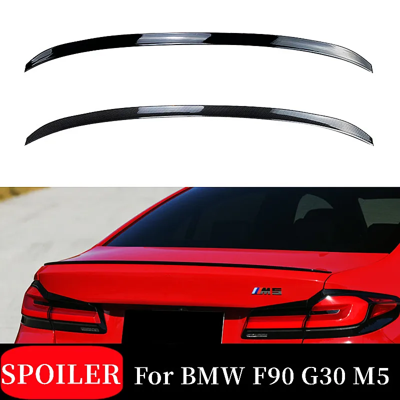 

For 2017-2023 BMW 5 Series F90 G30 M5 Car Black Carbon Rear Trunk Lid Lip BodyKit Spoiler Wings Exterior Tuning Accessories