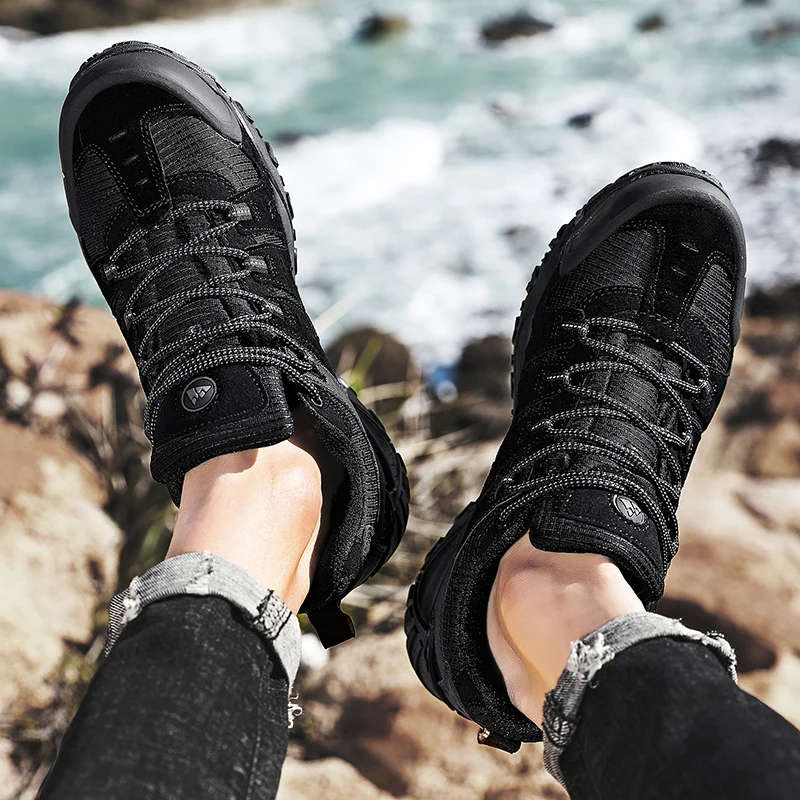 Hikeup herren wanderschuhe wildleder outdoor schuhe verschleiß feste männer trekking wander jagd taktische turnschuhe – Detail 38