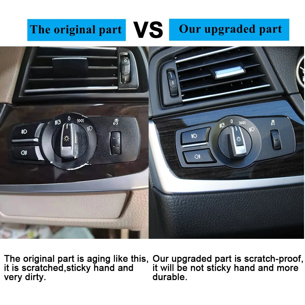 Car Interior Headlight Switch Rotation Button Headlamp Control Panel Cover For BMW 5 6 7 Series X3 X4 F10 F11 F07 F06 F01 F25