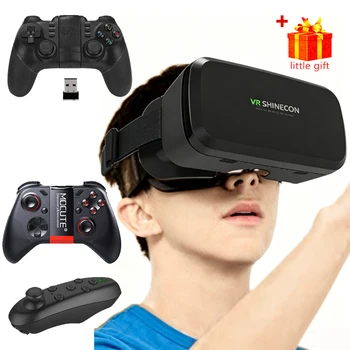 Visore VR 3D, Dispositivo per Realtà Virtuale, Casco con Lenti Viar, Occhiali per Smartphone, Set con Controller per Giochi su Cellulare