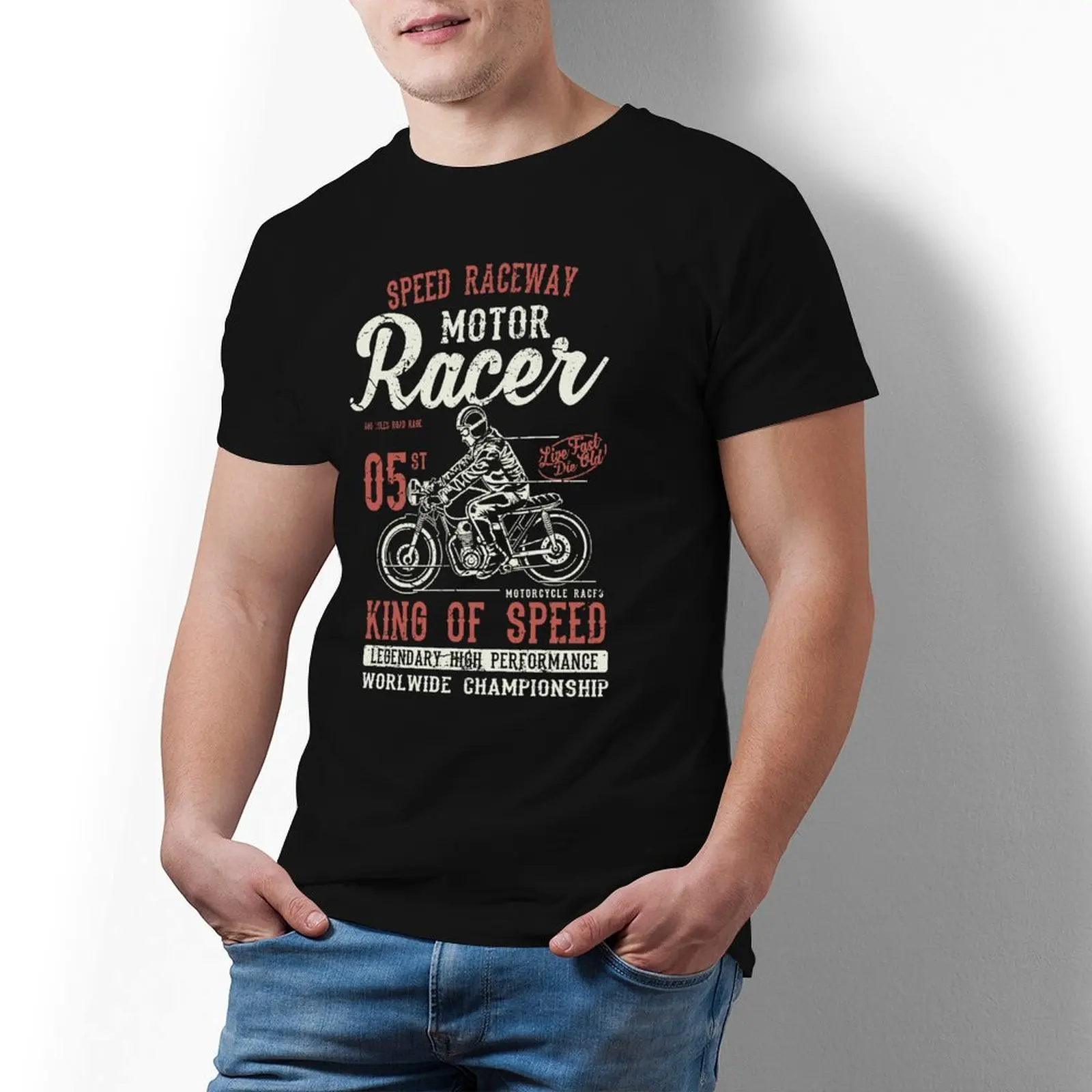 Speed Raceway T Shirt Uomo Motor Racer Classic Vintage Cotton T-Shirt Summer O-Collo Fashion Tee Shirt Design Plus Size Clothes