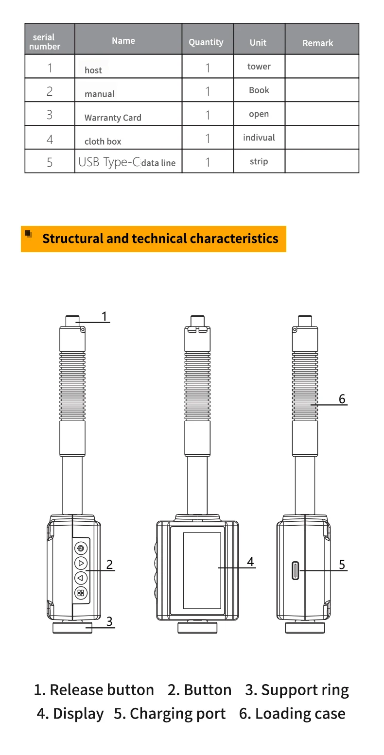 SNDWAY Mini Digital Hardness Tester SW-6200 Units For Hrc Hrb Hb Hl Hv Hs Pen-ty