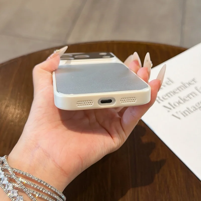 Electroplated Matte Phone Case with Full Camera Lens Protection and Large View Window