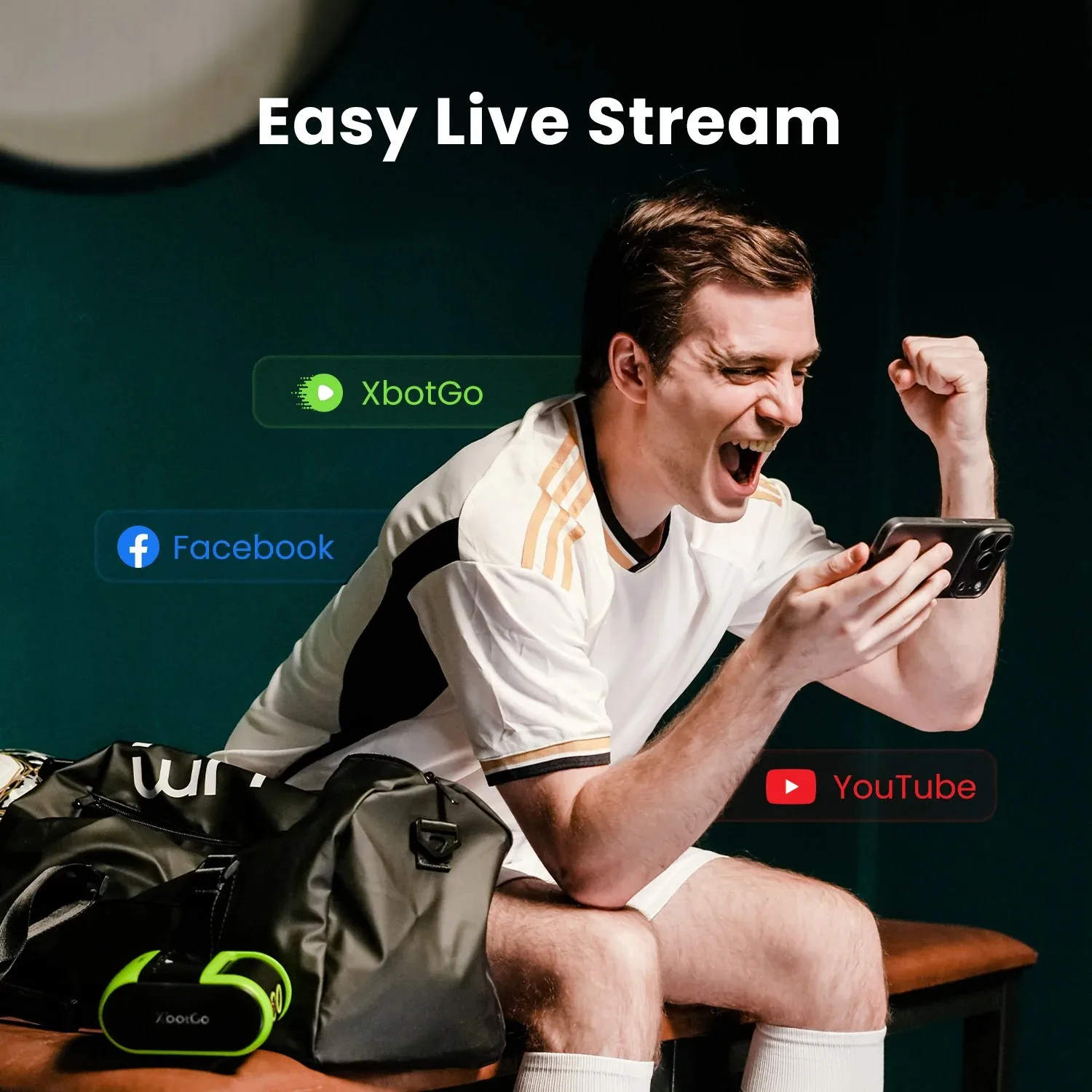 XbotGo Falcon 4K AI 자동 추적 스포츠 카메라 멀티 플랫폼 라이브 스트리밍 방수 기능 탑재