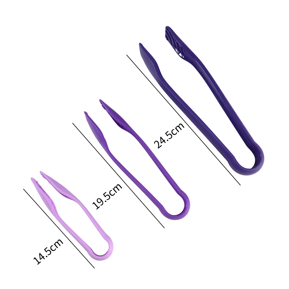 3Pcs Plastic Kitchen Tongs Serving Cooking Tongs for Barbecue Cooking Salad Grilling Frying Kitchen Utensils Utensils