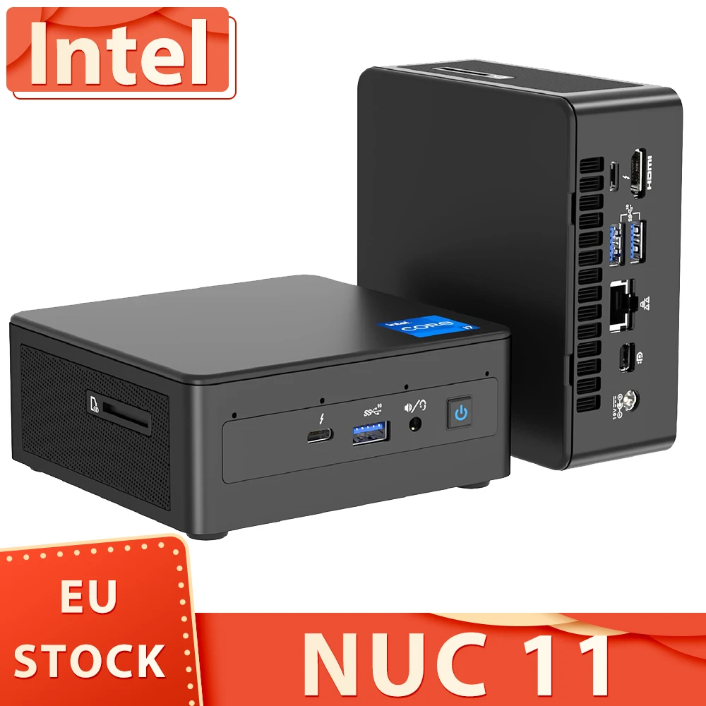 Intel Nuc 11 Mini Pc Intel Core I7-1165G7 Quad Core Fino A 4.7Ghz 32Gb Muslimedr4 Ram 1Tb Ssd 2.4/5Ghz Wifi6 Bluetooth5.2 1 * Jack Audio