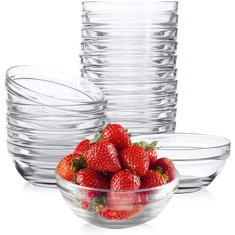 10PCS Mini Glass Bowls Soy Sauce Dipping Bowls Stackable Salad Dessert Snack Fruit Nut Candy Dishes Kitchen Supplies
