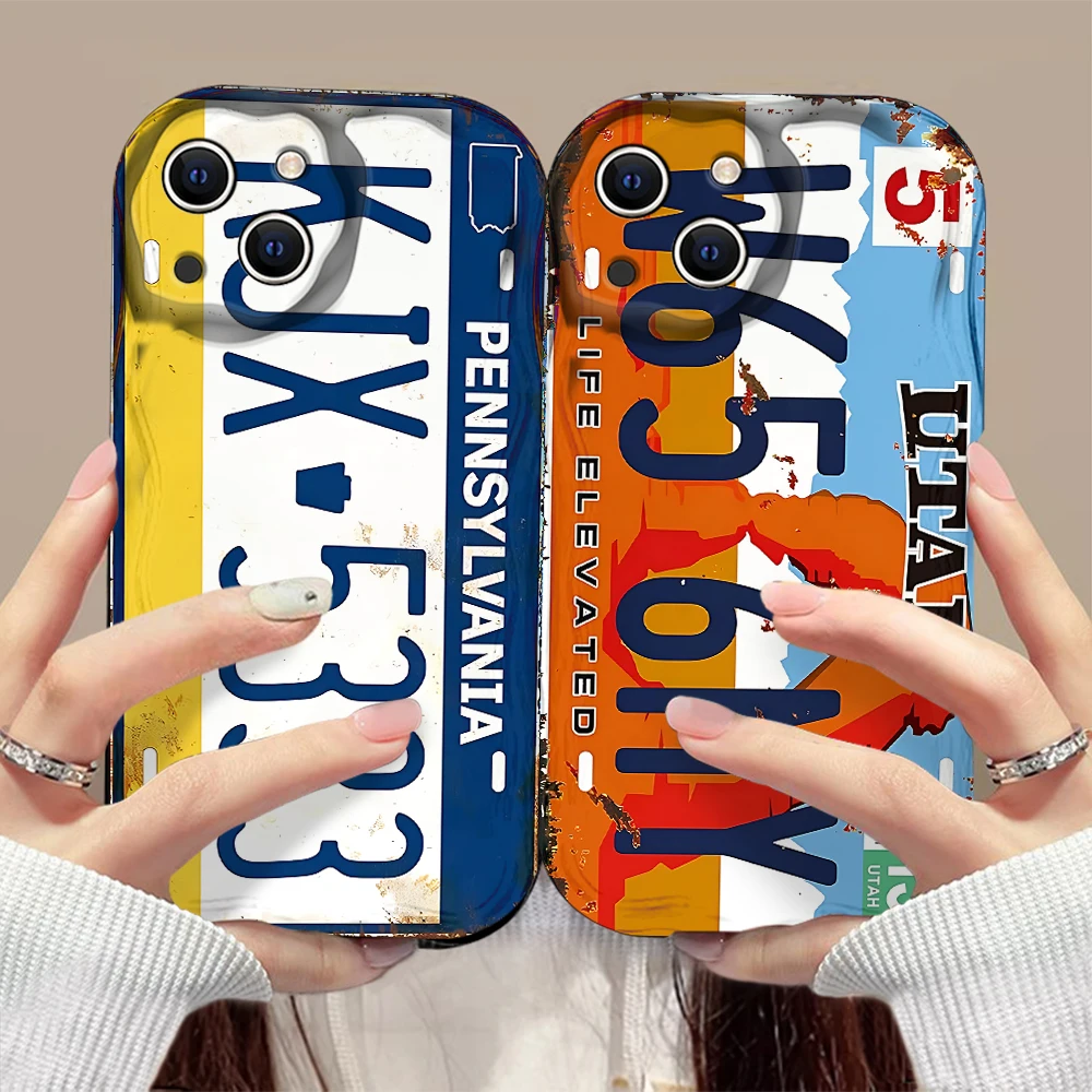 Vintage License Plate Design Phone Case - 3D Wave Soft TPU Back Cover