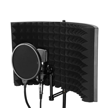 Schermo per microfono per accessori di registrazione e conversazione, filtro per microfono da studio a doppio strato, maschera flessibile antivento per filtro audio