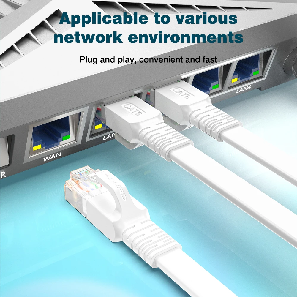 초경량 초슬림 1.5mm 화이트 Cat6 패치 케이블 1Gbps 플랫 Cat 6 1000Mbps RJ45 LAN 네트워크 케이블 0.5m -5m 10m 30m 라우터용