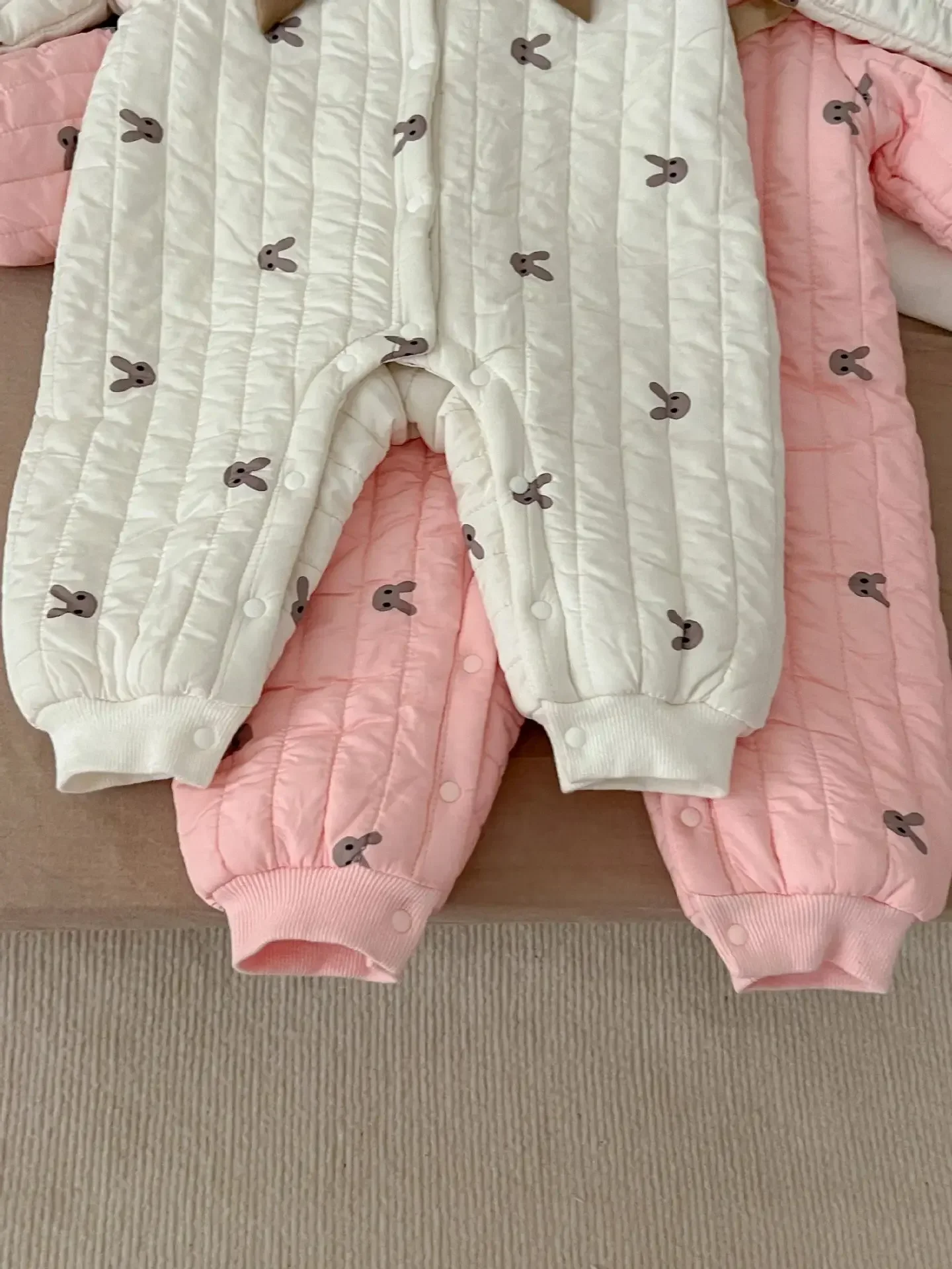 Winter Newborn Infant Baby Girls COTTON Bow Thick Flounce Romper Kids Rabbit Onepiece Fashion Baby clothing