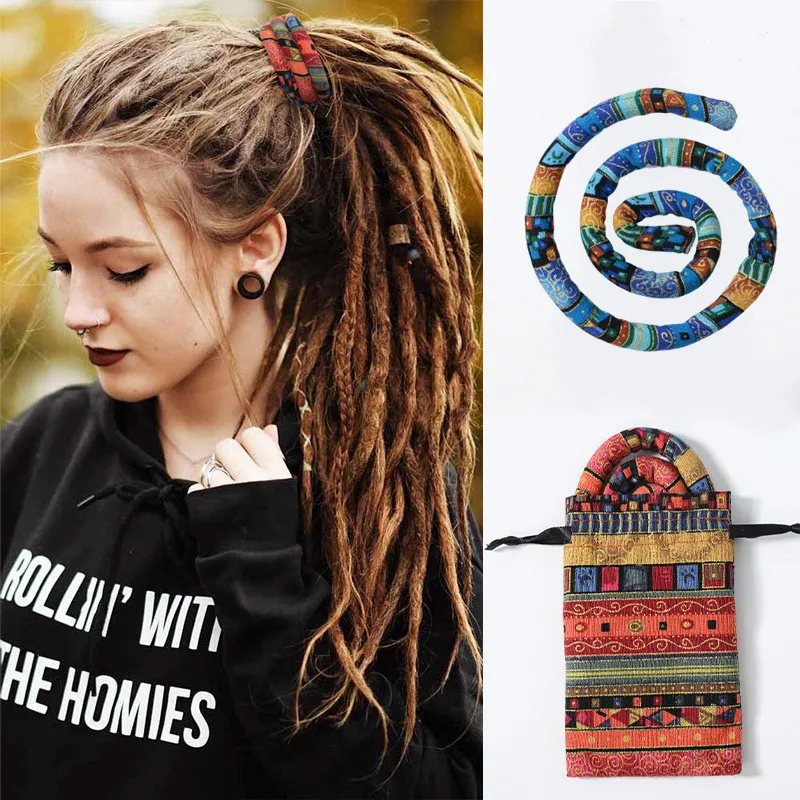Colorful Dreadlocks Long Ponytail Hairpin Hair Bands Ethnic Style Hair Ropes Ties Horsetail Headband Bendable Hair Styling Tools 2