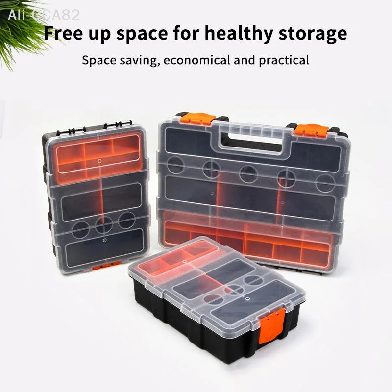 SHIDWJ 다중 그리드 휴대용 플라스틱 부품 공구함 조합 나사 보관함 금속 부품 하드웨어 공구 드라이버 공구함