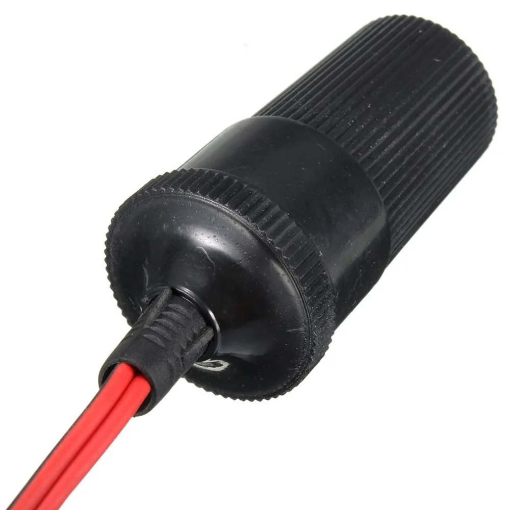 Universal 12V Car Auxiliary Cigarette Lighter Socket Connector Battery Crocodile Clips Power Adapter Extension Cord
