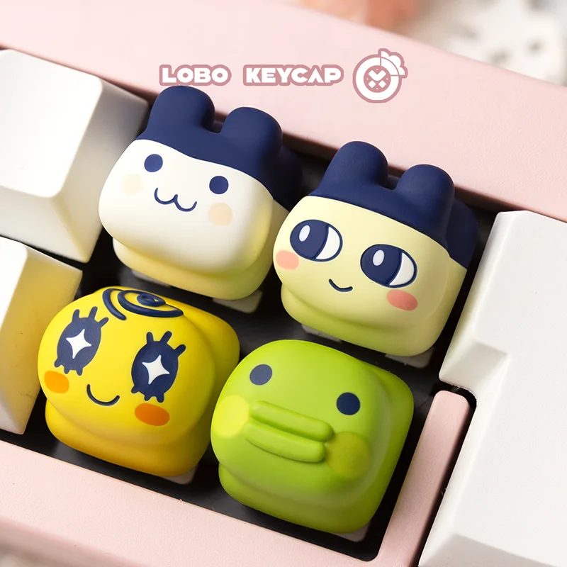 คีย์แคปสัตว์เลี้ยงอิเล็กทรอนิกส์ คิวท์เรซิ่น ตกแต่งคีย์บอร์ดเกมมิ่ง