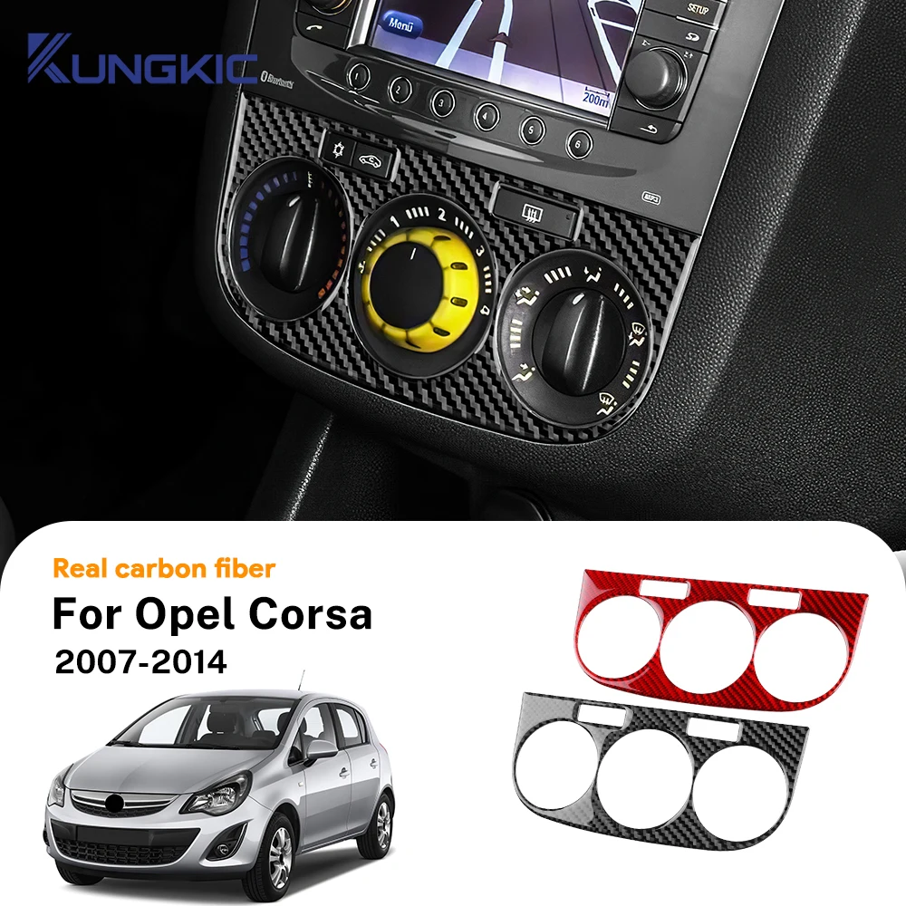 Für Opel Corsa D 2007 2008 2009 2010 2011 2012 2013 2014 Echt Weichen Carbon Faser Zentrale Steuerung AC Knob Panel aufkleber LHD RHD