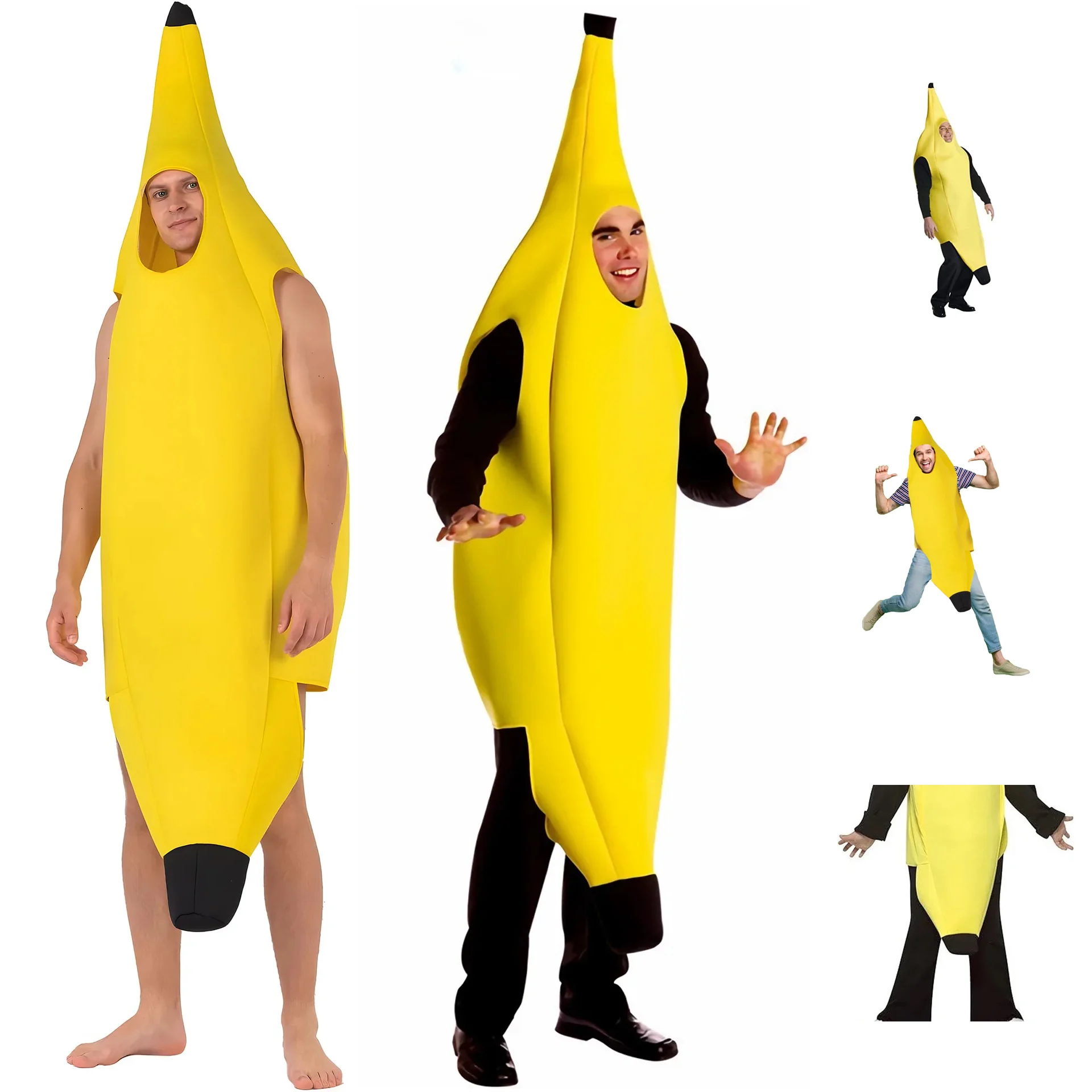 Costume di carnevale per uomo Divertente sexy Banana Cosplay Vestito operato per adulti Novità Decorazioni per feste di Natale di Halloween Abbigliamento