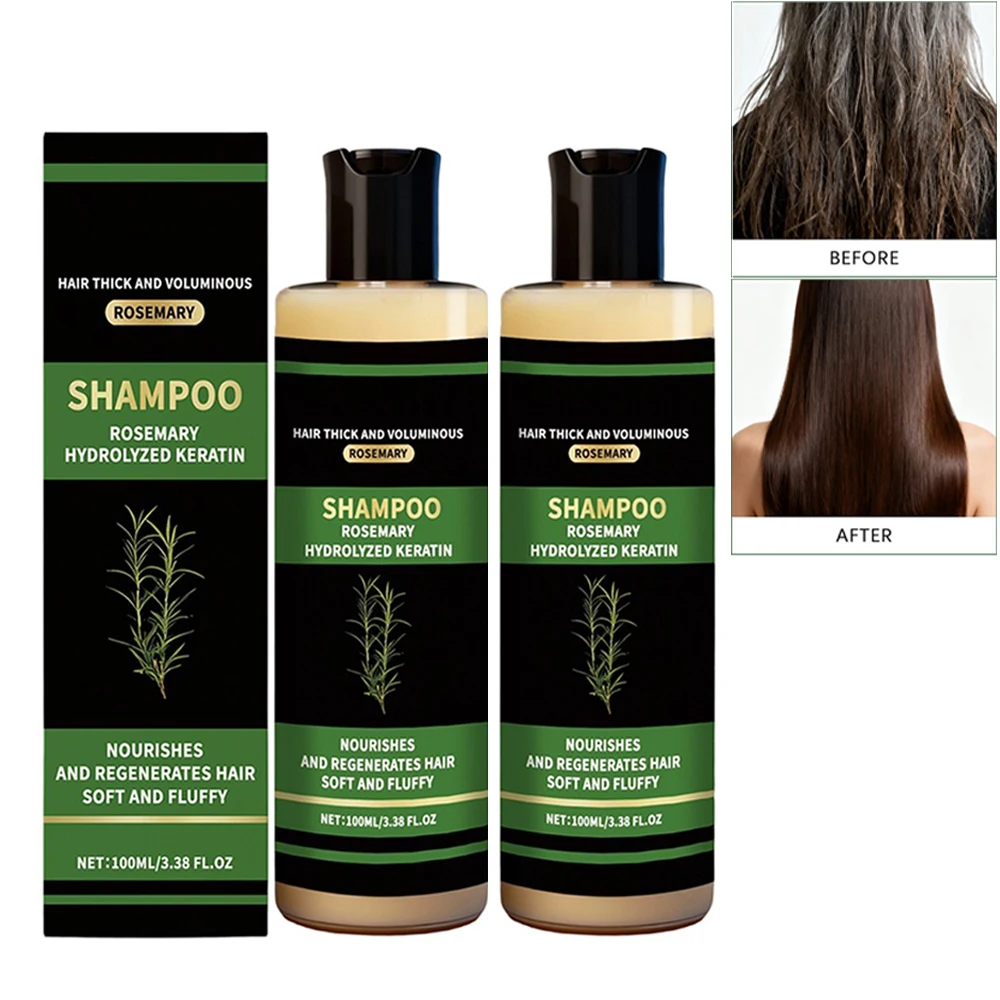 Shampoo al Rosmarino per Donne e Uomini - Shampoo Naturale Infoltente e Rinforzante con Cheratina Idrolizzata per Capelli Diradati e Anticaduta