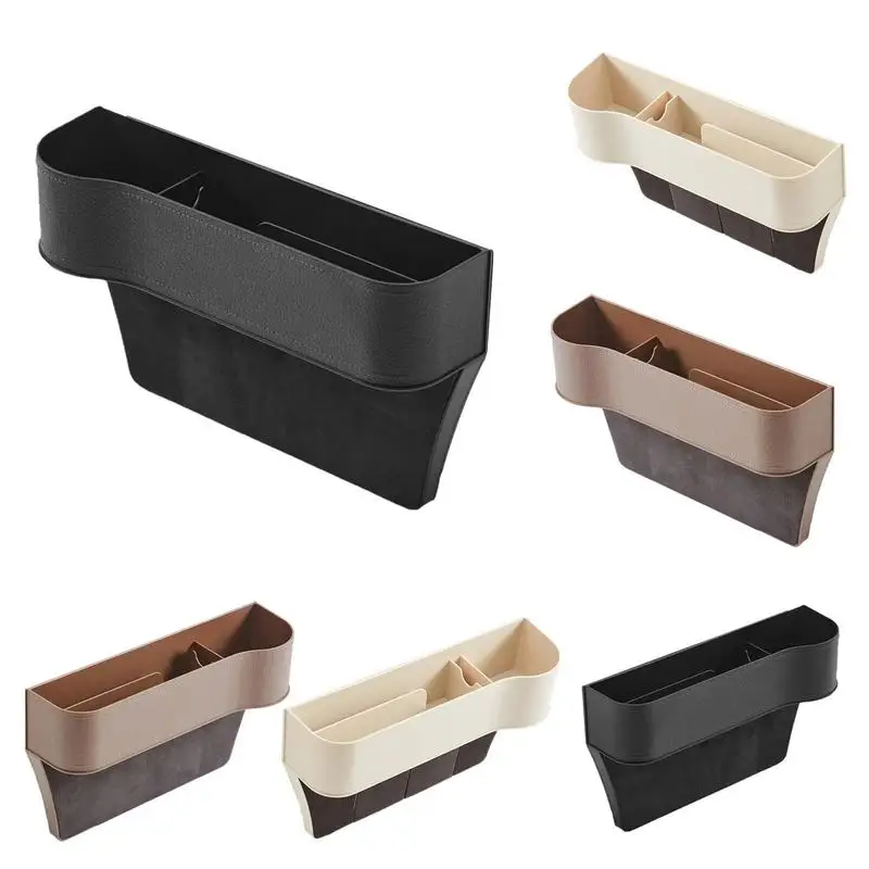 

PU Leather Car Seat Gap Storage Box Multifunctional Seat Crevice Storage Box Seat Slit Catcher Organizer Card Phone Key Holder