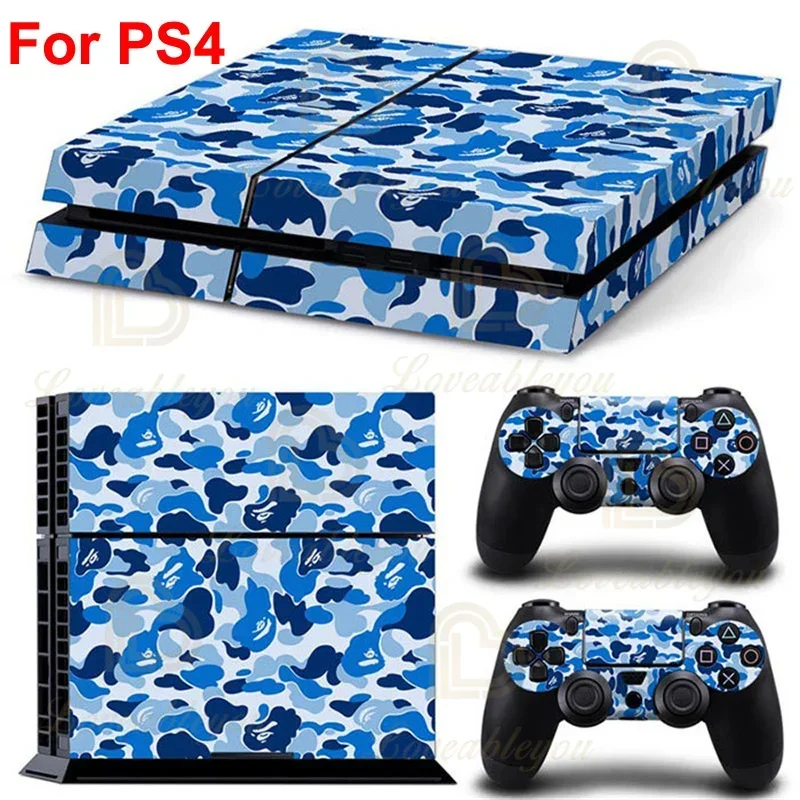 Camouflage Print PS4 Skin Sticker for Play Station 4 Console and Controllers for PS4 Gamepad Controller Sticker Decal
